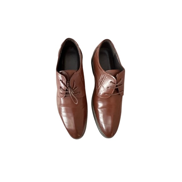 Men Pertorated Detail Lace up Front Dress Shoes Business Derby Shoes For Outdoor - Picture 1 of 16